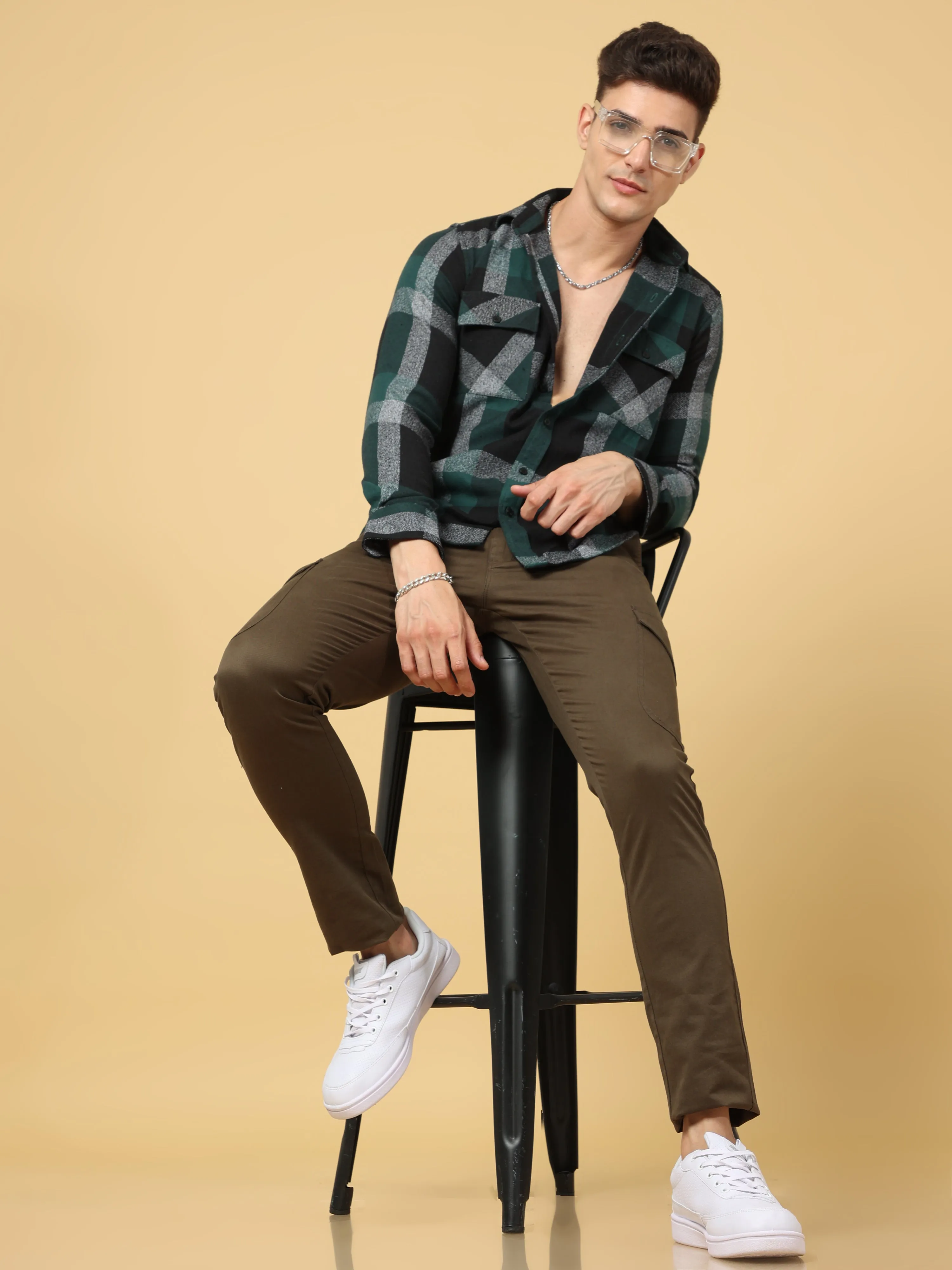 Basic Dark Olive Slim Fit Cargo
