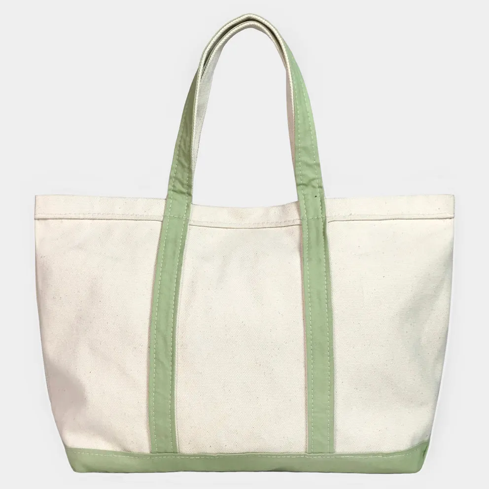 BZEN-TOTE23-13 ALOHA HANDPAINTED TEDDY CANVAS TOTE BAG-24OZ-ALOHA-NATURAL