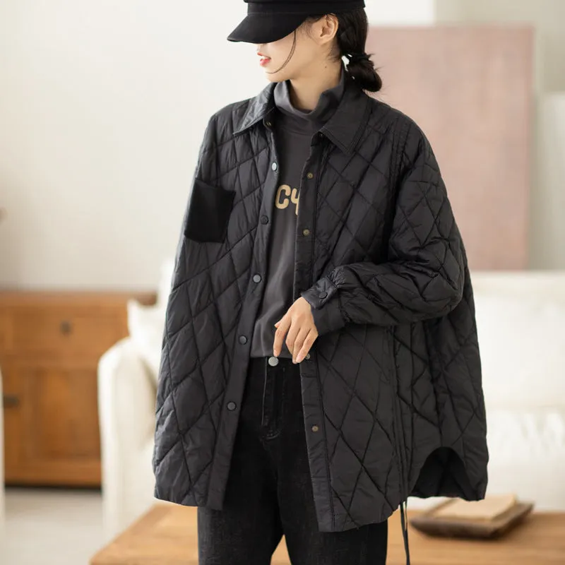 Casual Turn-down Collar Chinese Style Women's Down Coat