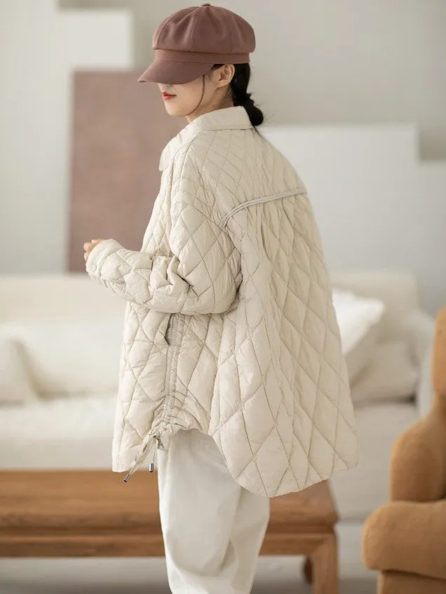 Casual Turn-down Collar Chinese Style Women's Down Coat