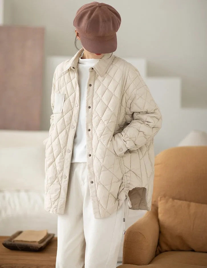 Casual Turn-down Collar Chinese Style Women's Down Coat