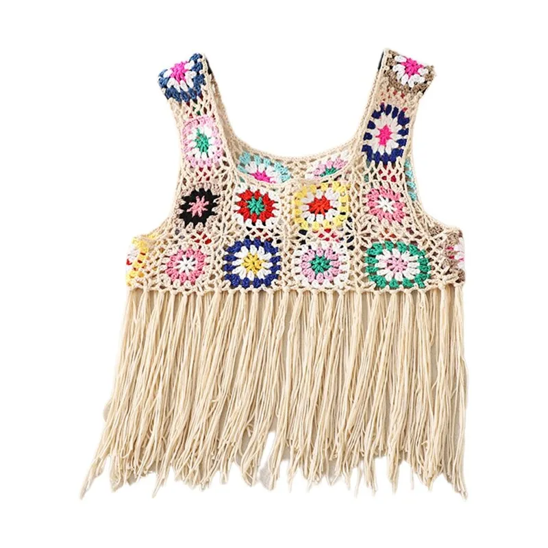 Crochet Fringed Crop Top