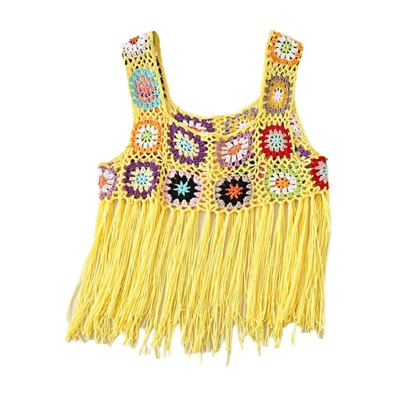Crochet Fringed Crop Top