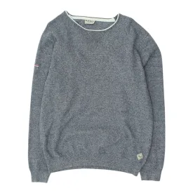 Diesel Mens Grey Crew Neck Knit Jumper | Vintage Casual Designer Sweater VTG