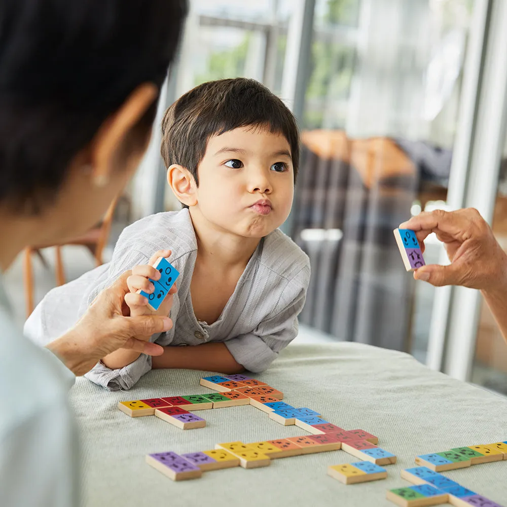 Eco-Friendly Wooden Emotion Dominoes