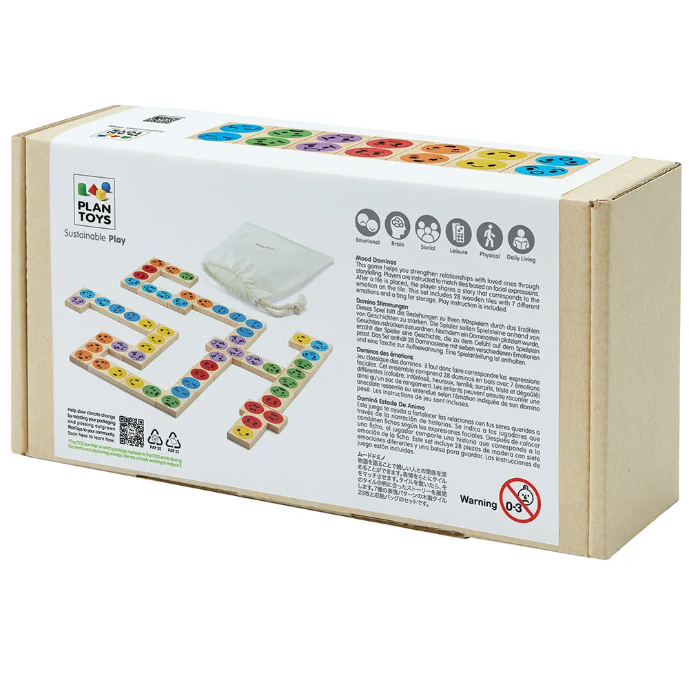 Eco-Friendly Wooden Emotion Dominoes