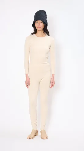 Fine Mesh Leggings in Natural