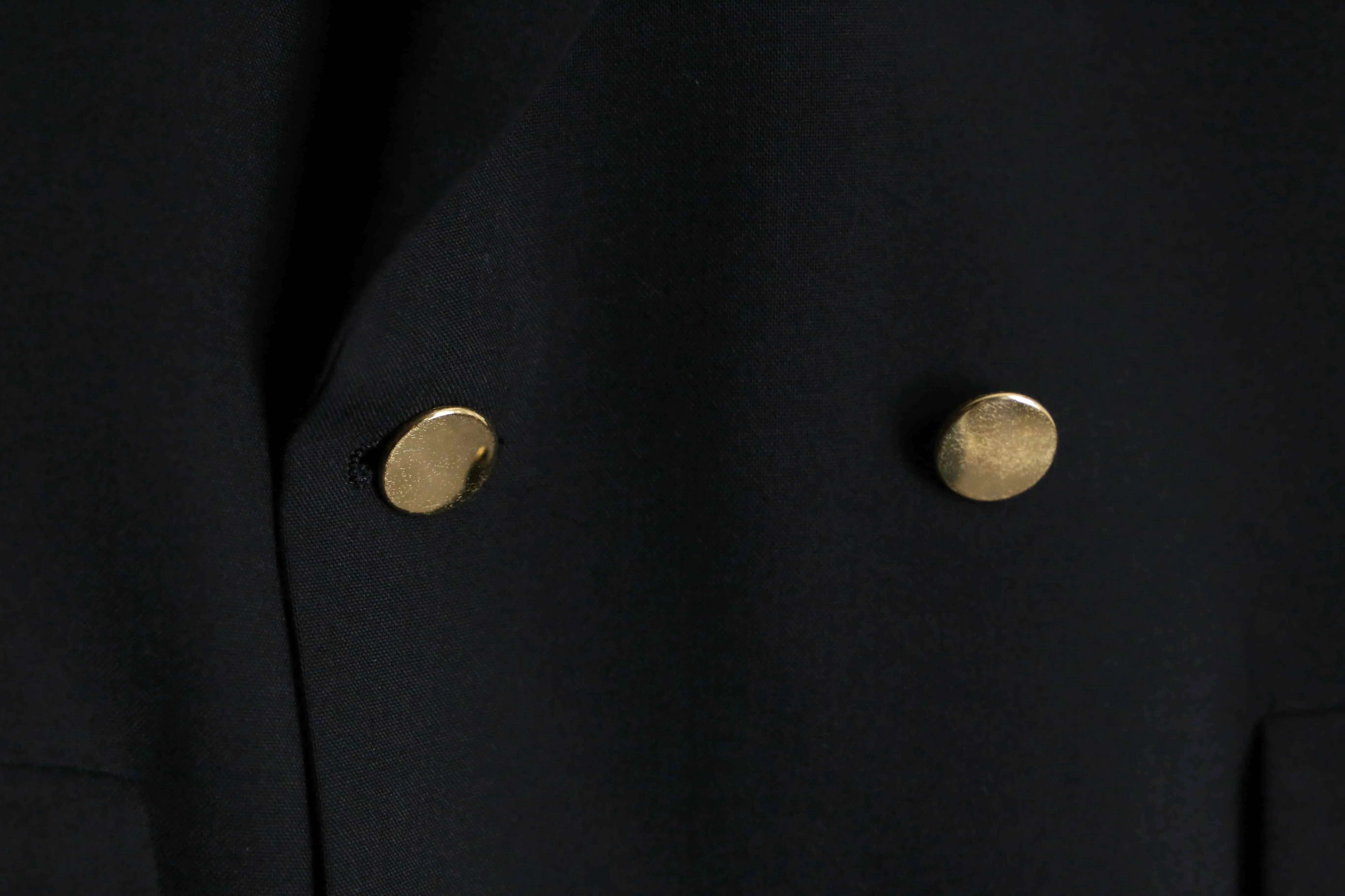 gold button black  double tailored jacket