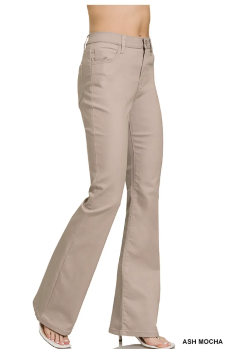 HIGH-RISE BOOTCUT COLOR DENIM PANTS