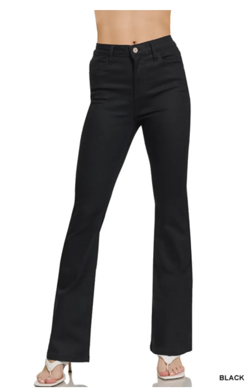 HIGH-RISE BOOTCUT COLOR DENIM PANTS