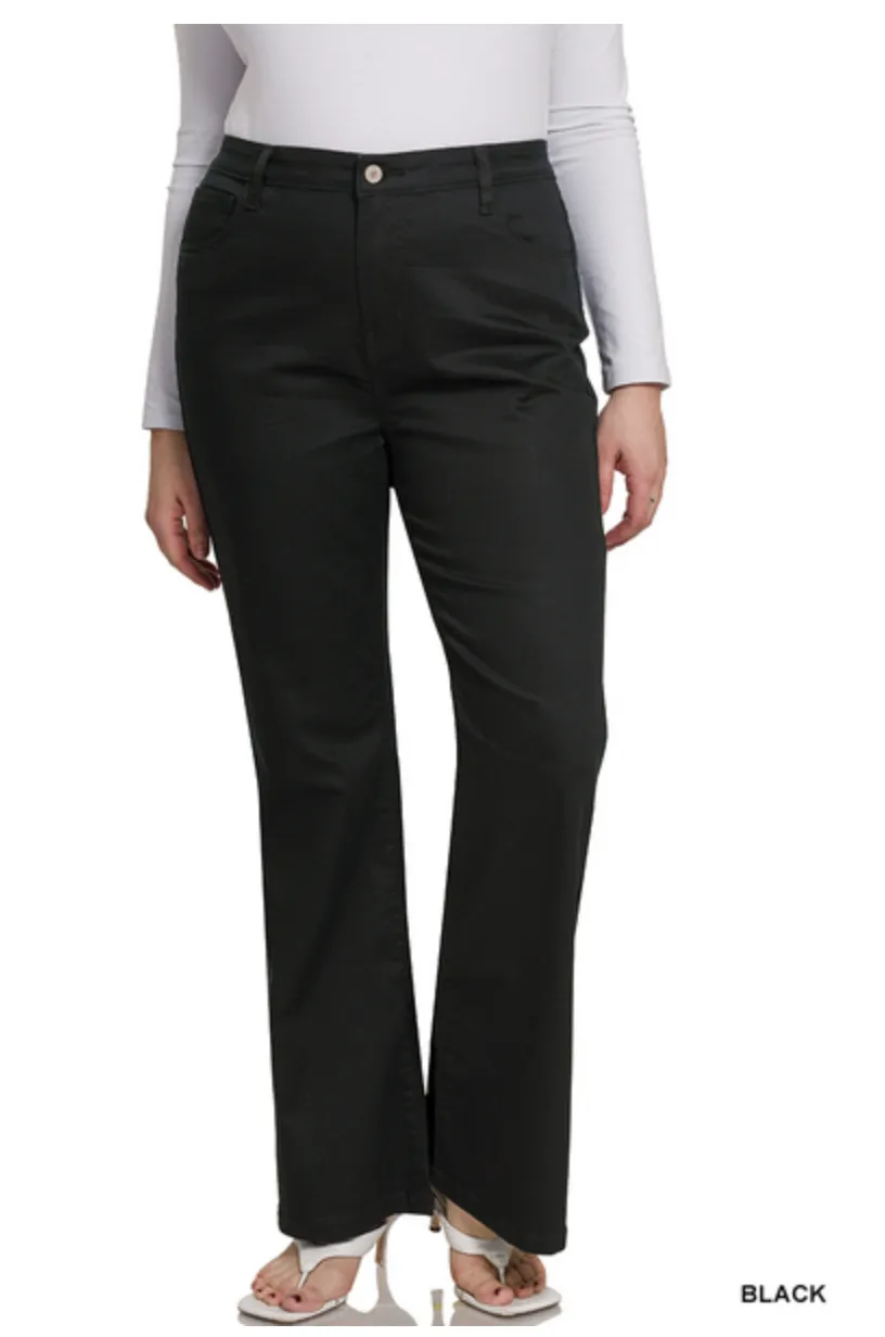 HIGH-RISE BOOTCUT COLOR DENIM PANTS