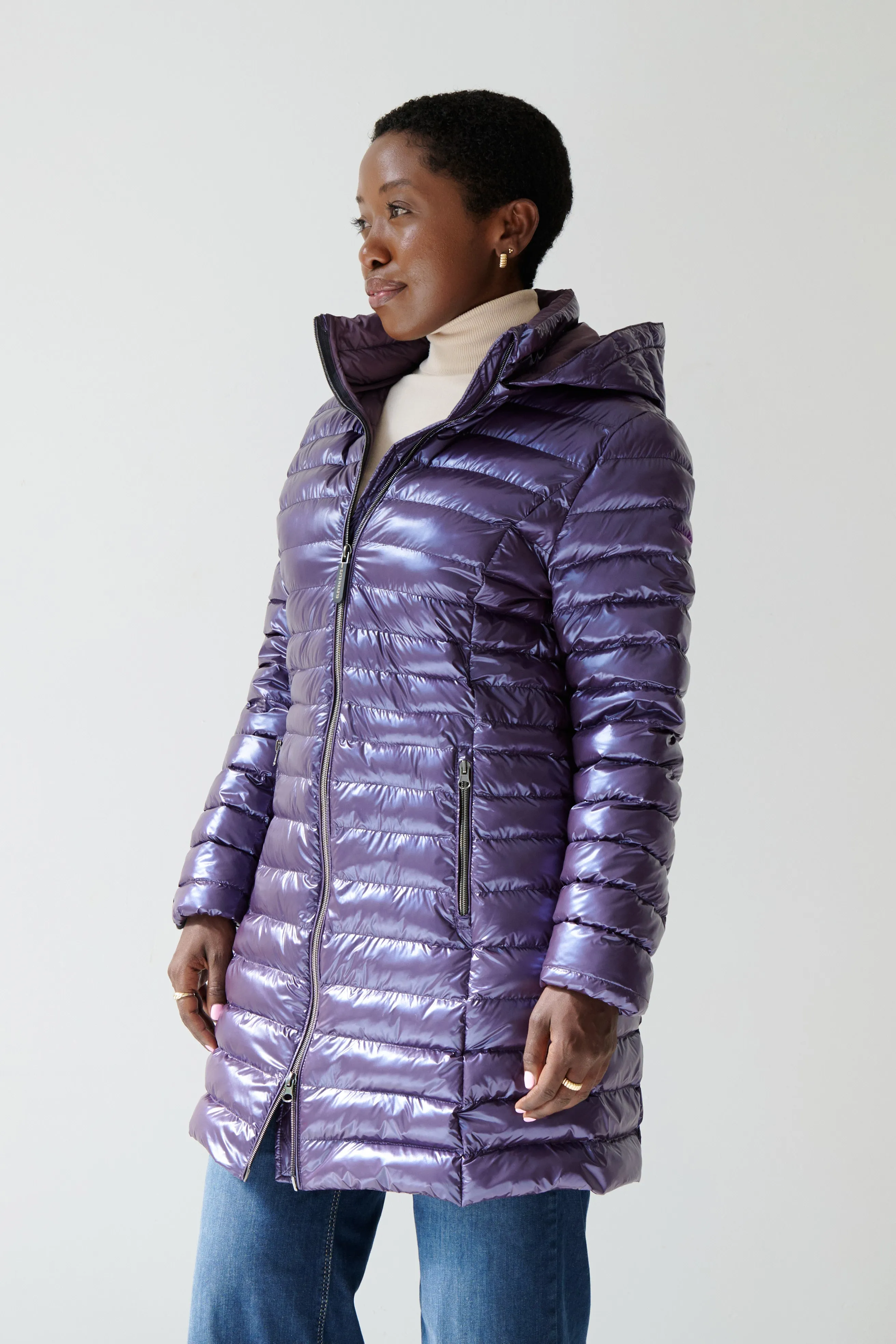 Julie Vegan Down Coat | Aubergine