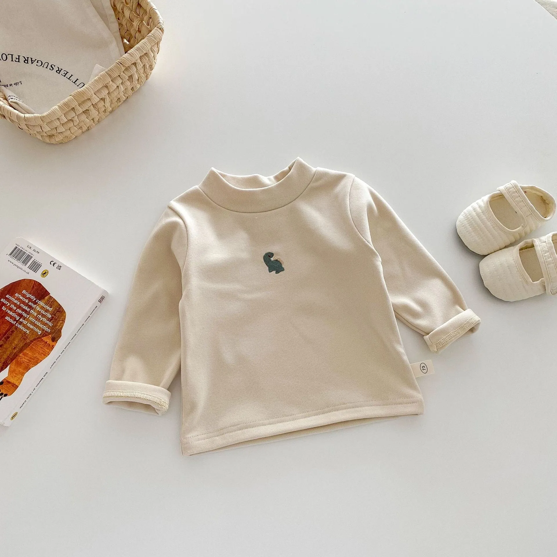 Luna Cartoon Embroidered Thermal Long Sleeve Top