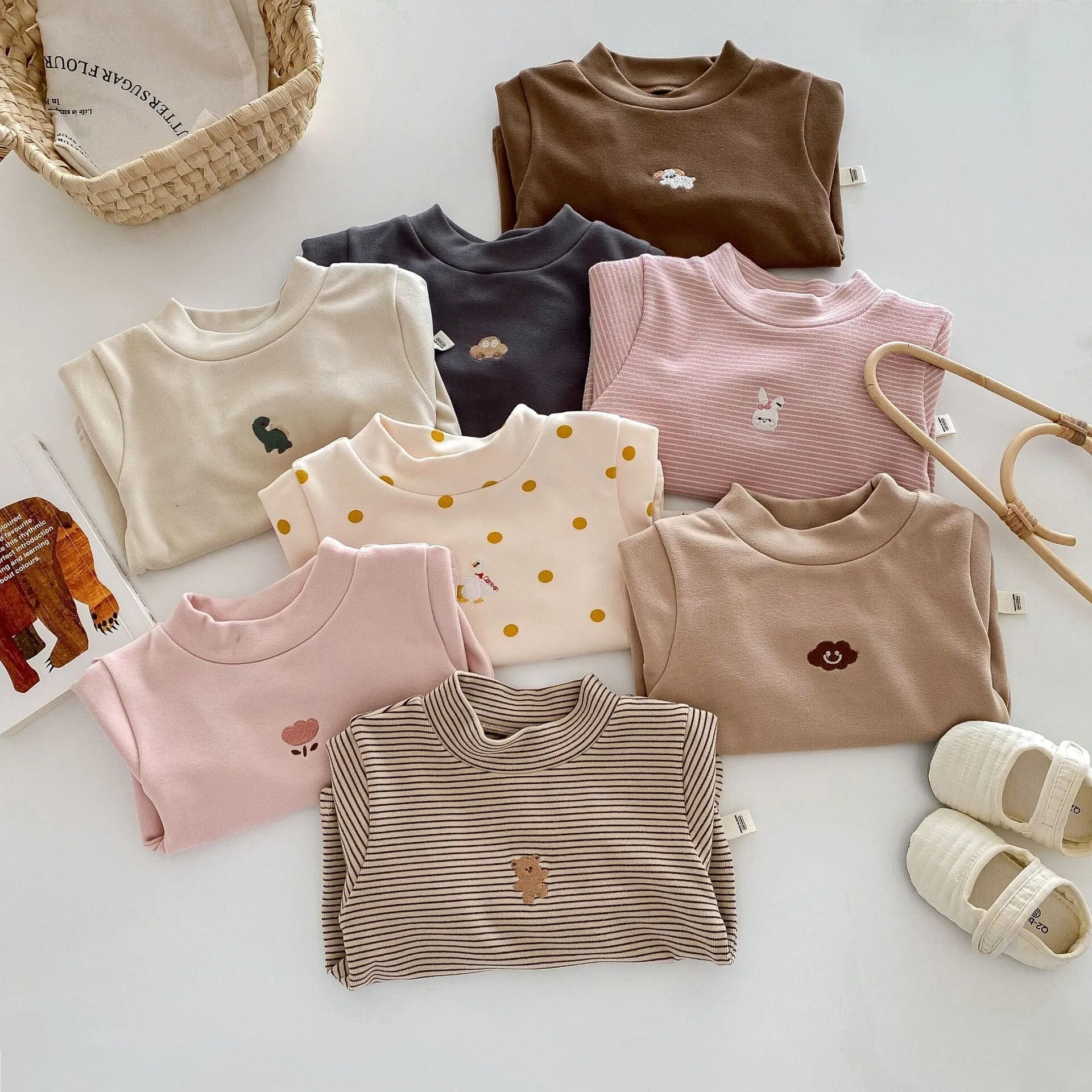 Luna Cartoon Embroidered Thermal Long Sleeve Top