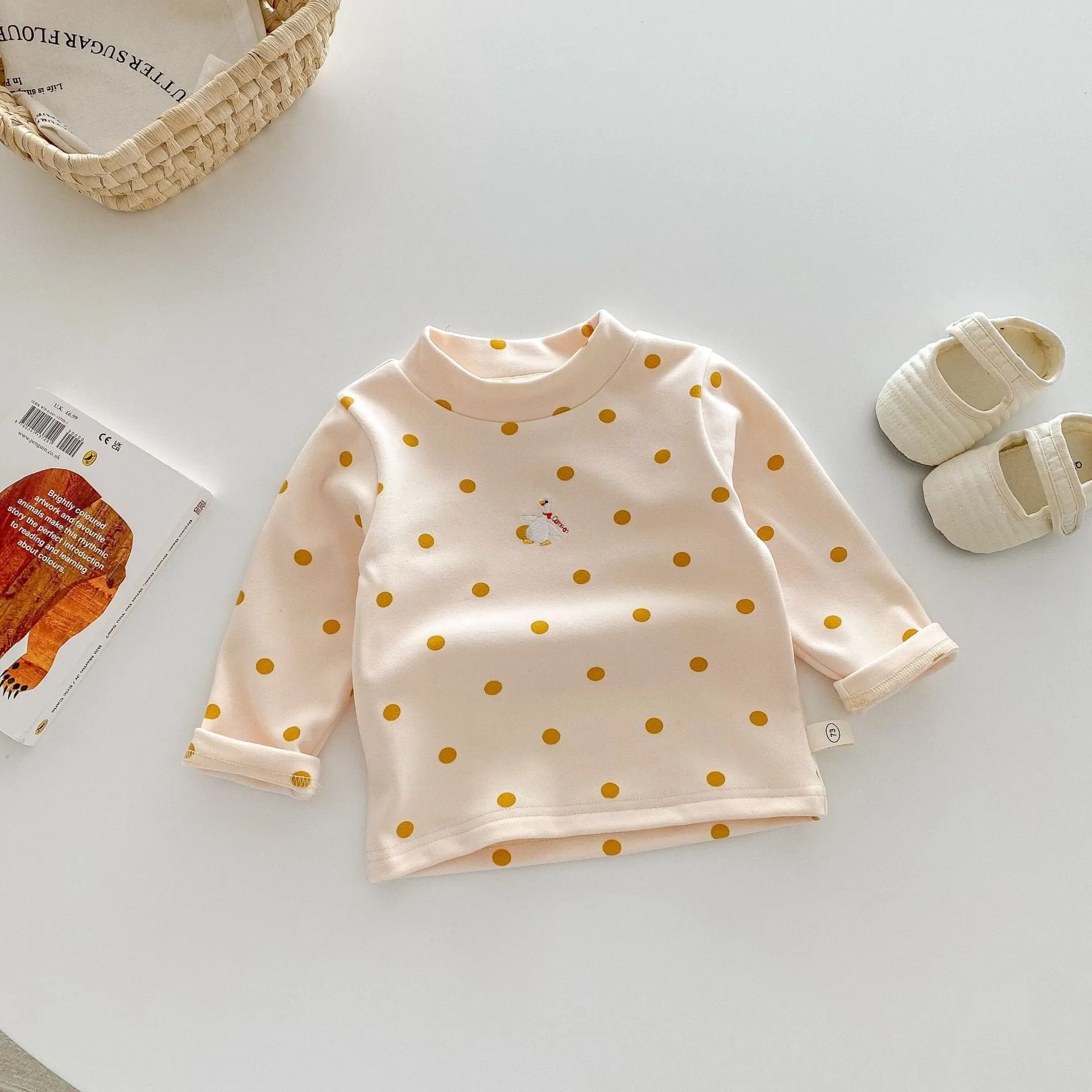 Luna Cartoon Embroidered Thermal Long Sleeve Top