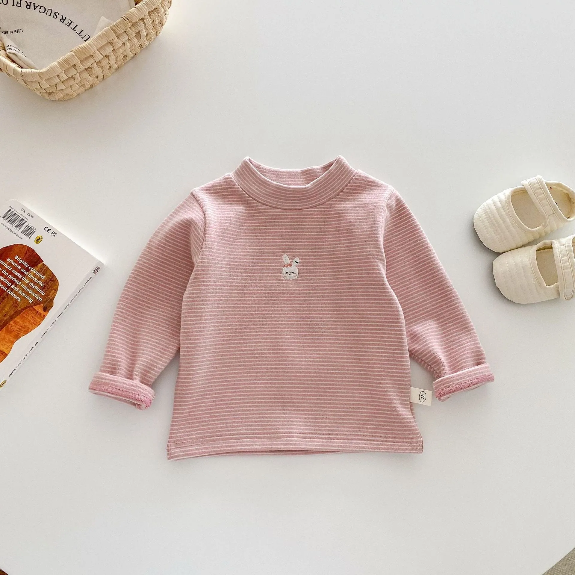 Luna Cartoon Embroidered Thermal Long Sleeve Top