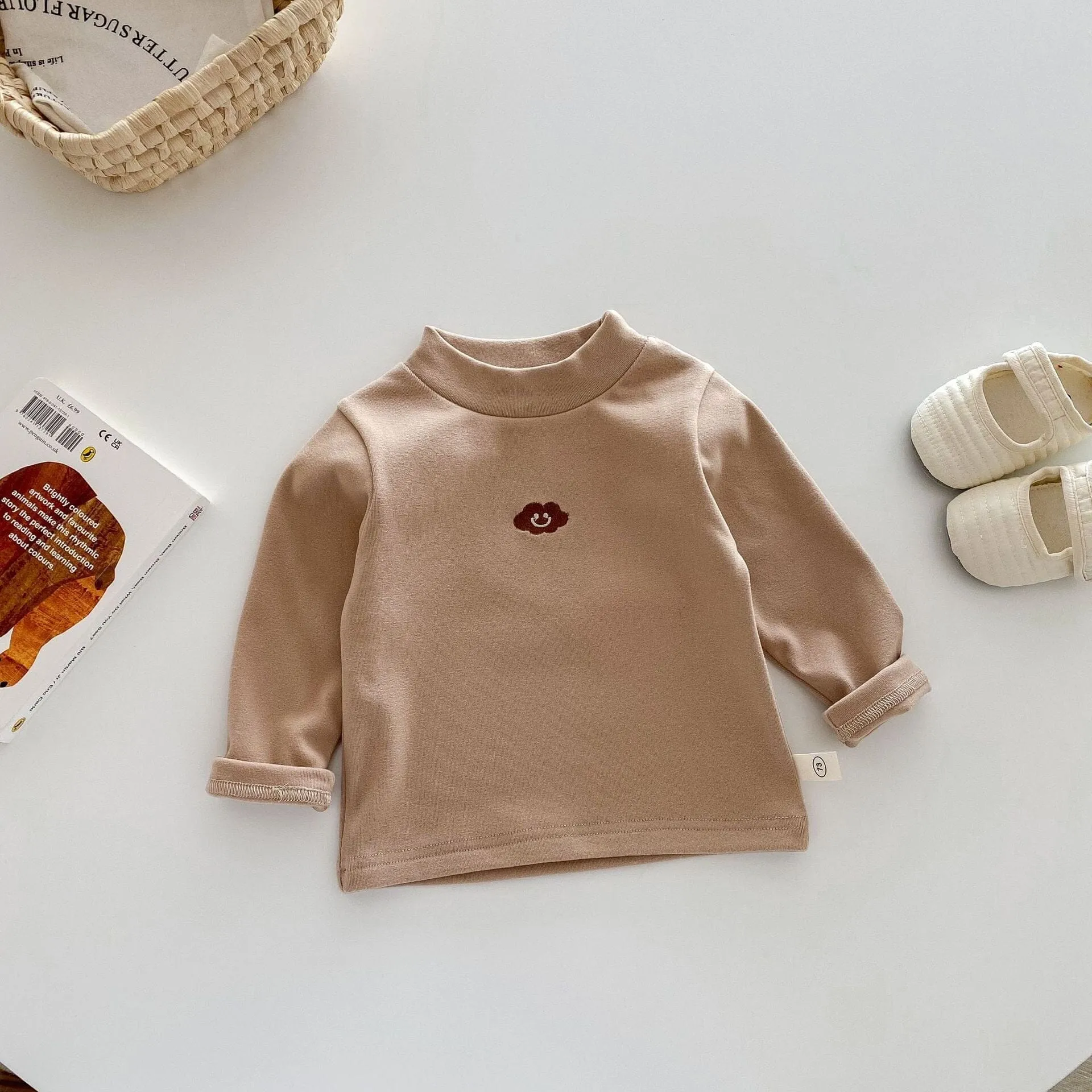 Luna Cartoon Embroidered Thermal Long Sleeve Top