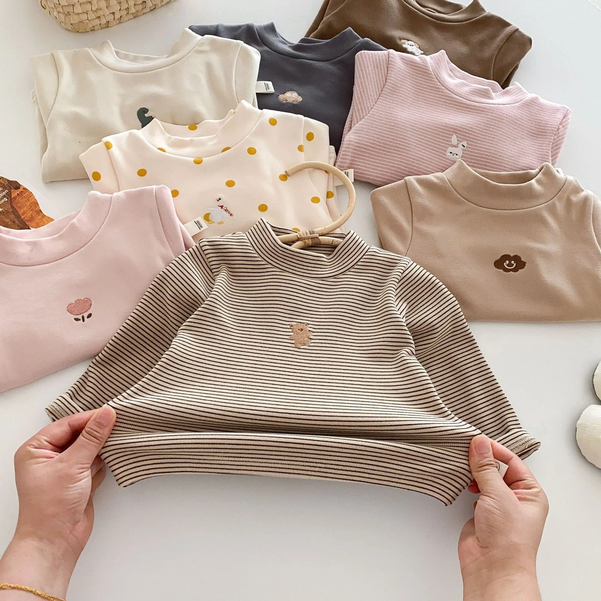 Luna Cartoon Embroidered Thermal Long Sleeve Top
