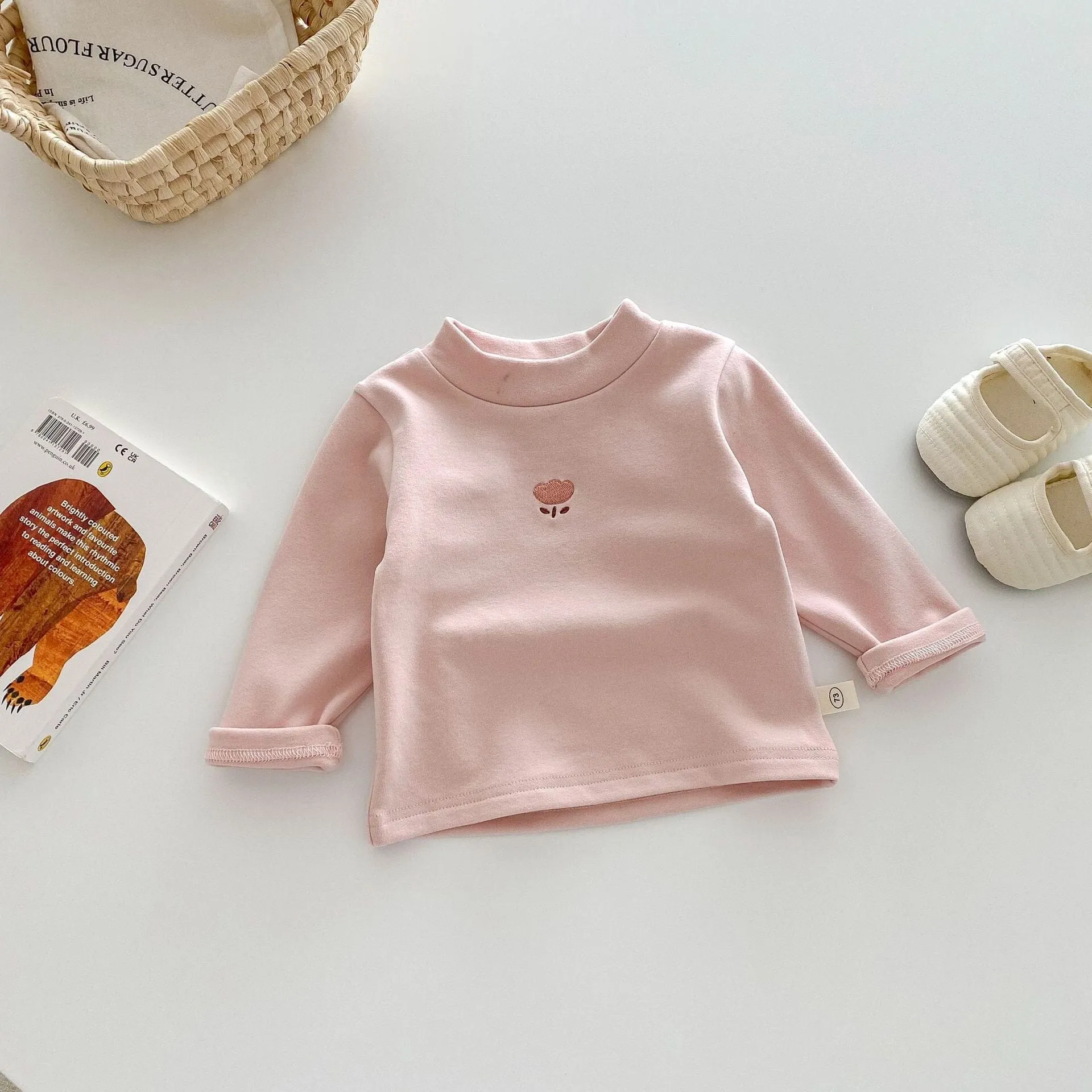 Luna Cartoon Embroidered Thermal Long Sleeve Top