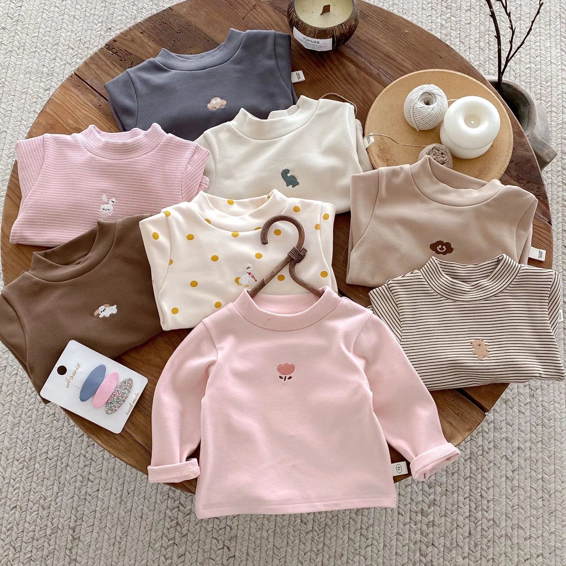 Luna Cartoon Embroidered Thermal Long Sleeve Top