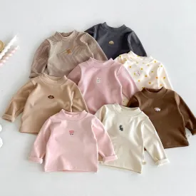 Luna Cartoon Embroidered Thermal Long Sleeve Top