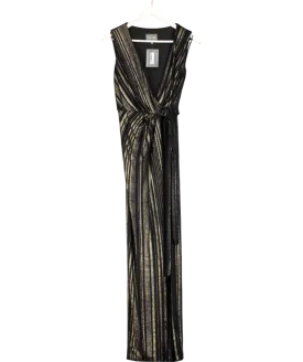 Phase Eight Black Wrap Maxi Dress UK 8