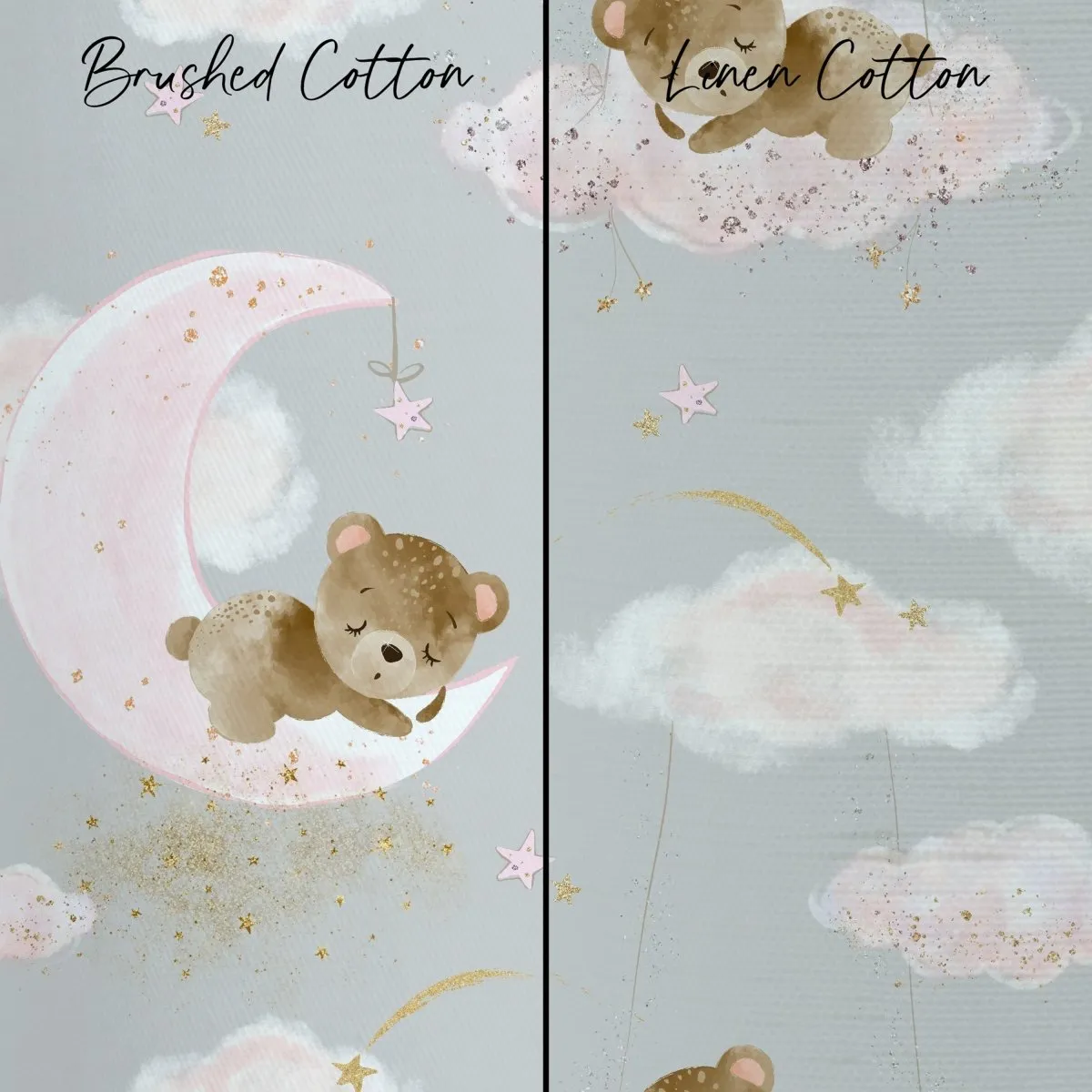 Pink Teddy Bear Curtain Panel