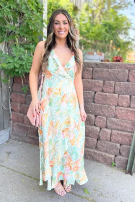 Ruffle Wrap Maxi Dress