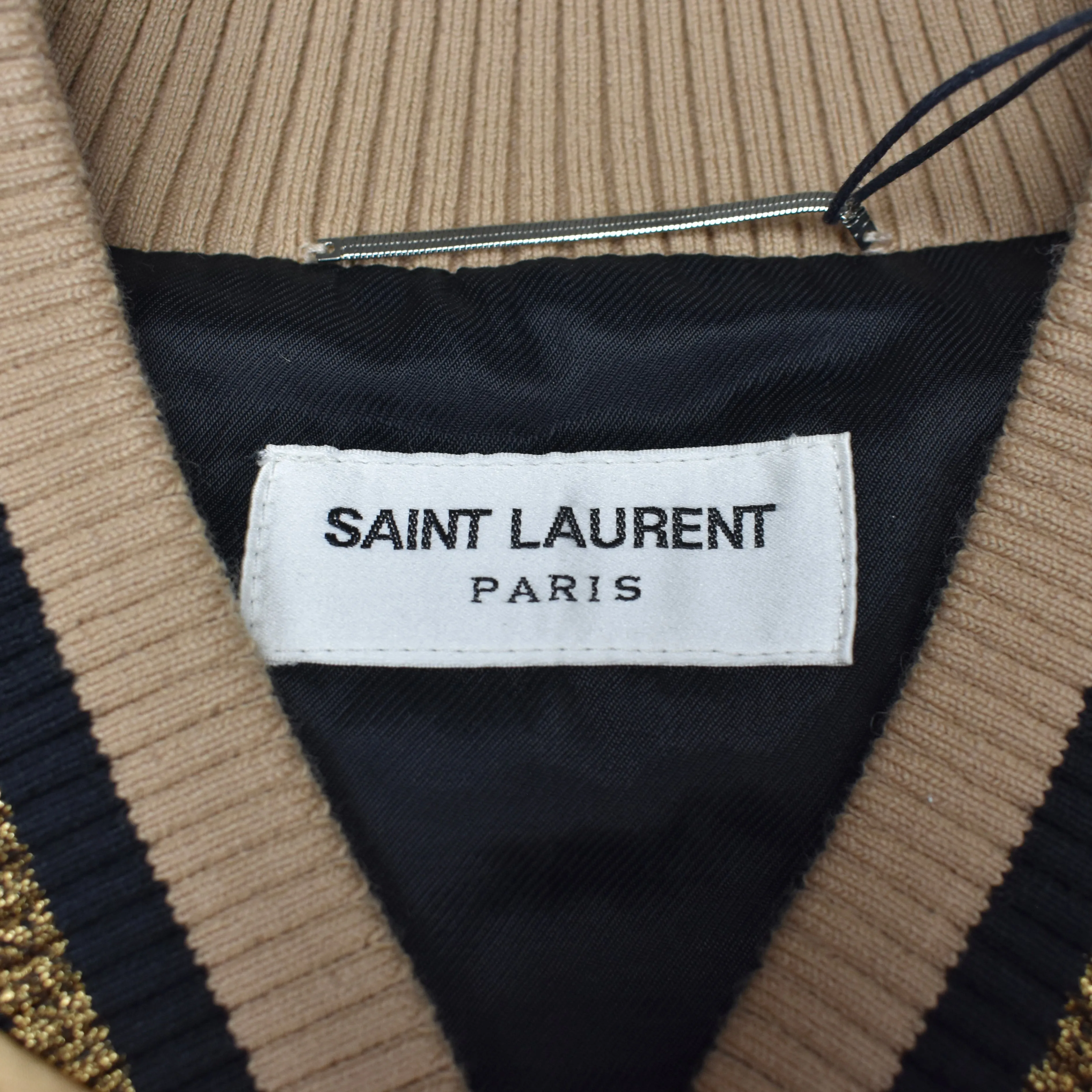 Saint Laurent - Gold Quilted Viscose Teddy Jacket