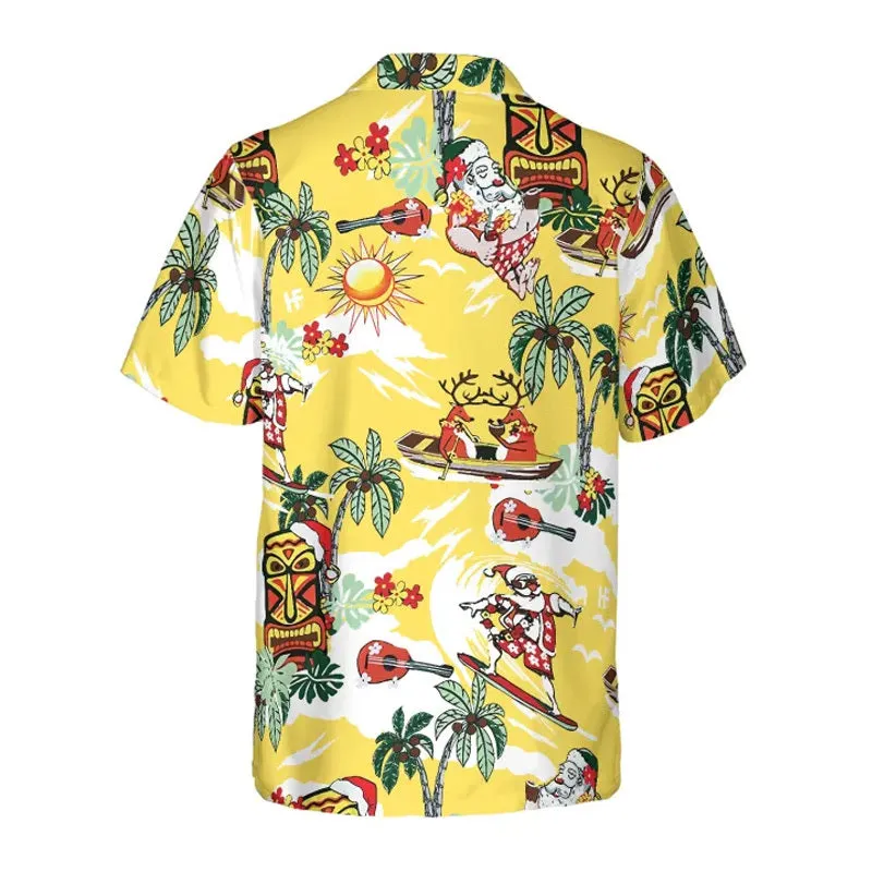 Santa Claus Reindeer Summer Hawaiian Shirt