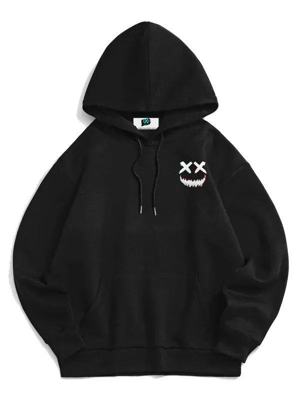 SXV  'BLIND SMILEY’ Printed Cool Aesthetic Sweatshirt Hoodie