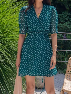 V-NECK WRAP DRESS