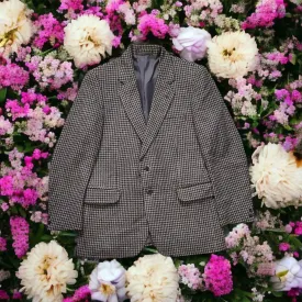 Vintage 'St Michaels' Dogtooth Pure Wool Oversized Blazer (42) XLarge