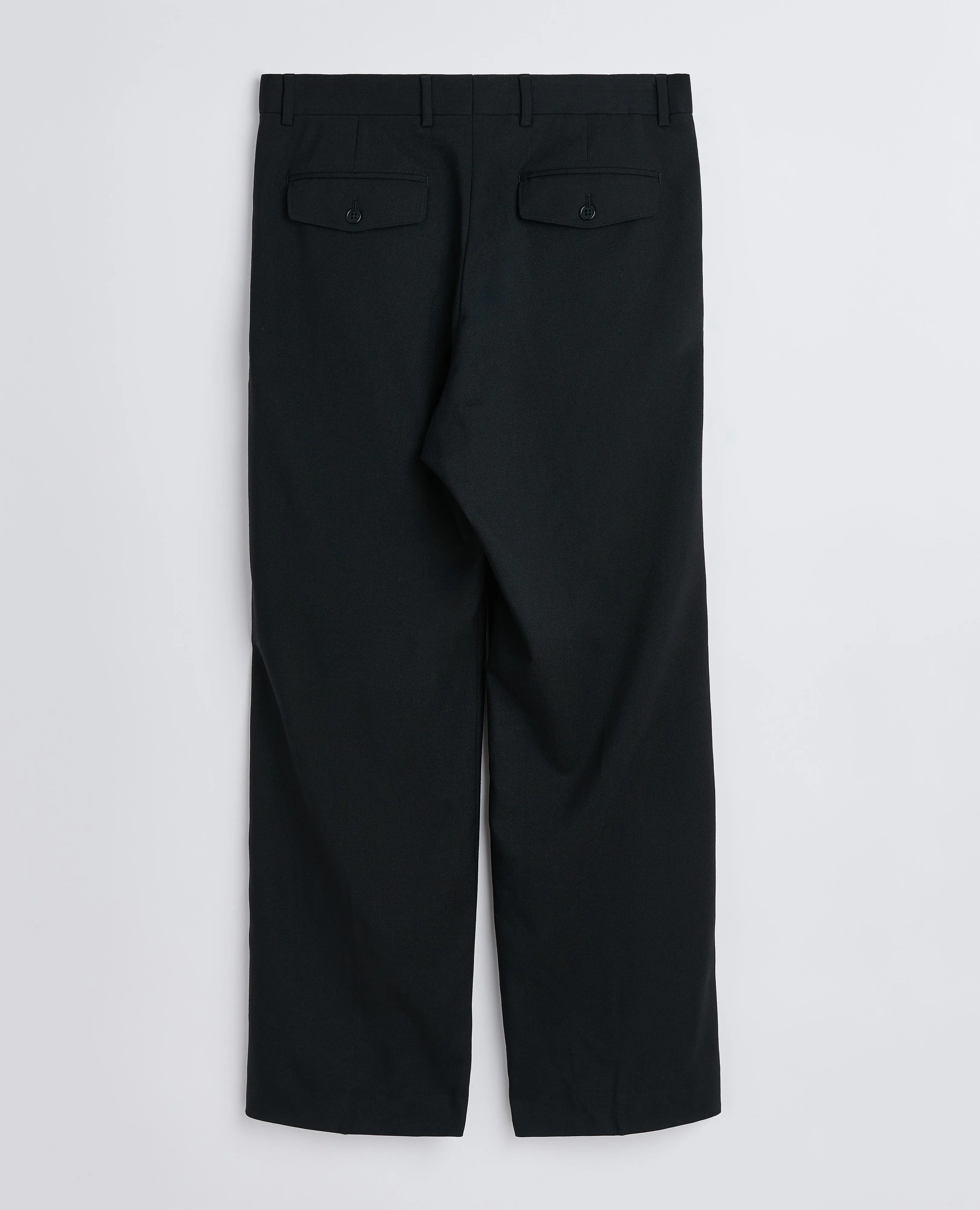 WIDE PLEATED TROUSER . BLACK